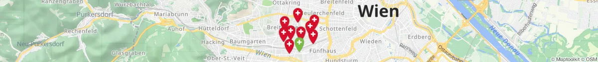 Map view for Pharmacies emergency services nearby Rudolfsheim-Fünfhaus (1150 - Rudolfsheim-Fünfhaus, Wien)